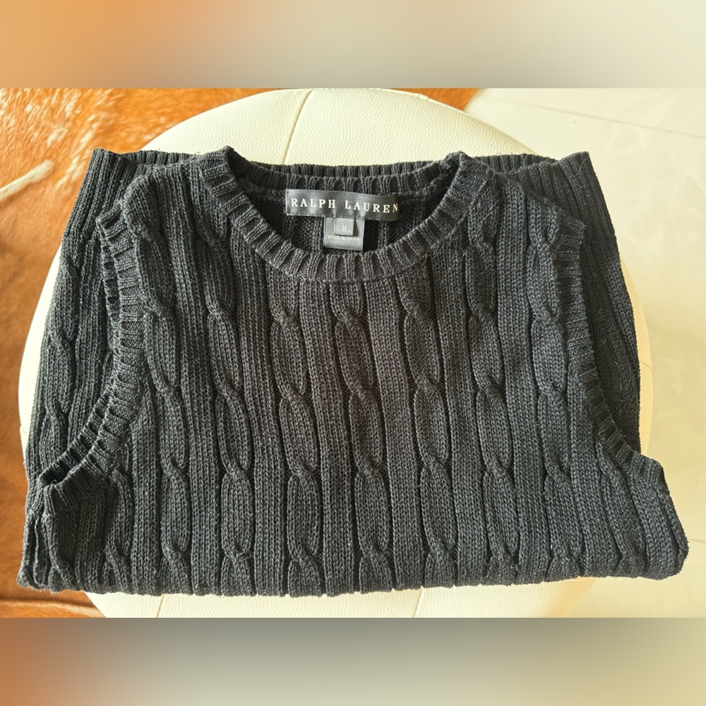 Ralph Lauren Cotton Cable Knit Sweater Vest, Medium